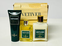 Vetiver for Men by Guerlain EDT Splash 0.5 oz + Balm + Gel - Travel Set Vintage