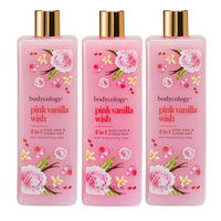 Pink Vanilla Wish Women by Bodycology Moisturizing Body Wash 16 oz (Pack of 3)