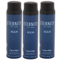 Eternity Aqua for Men by Calvin Klein All Over Body Spray 5.4 oz (Pack of 3)