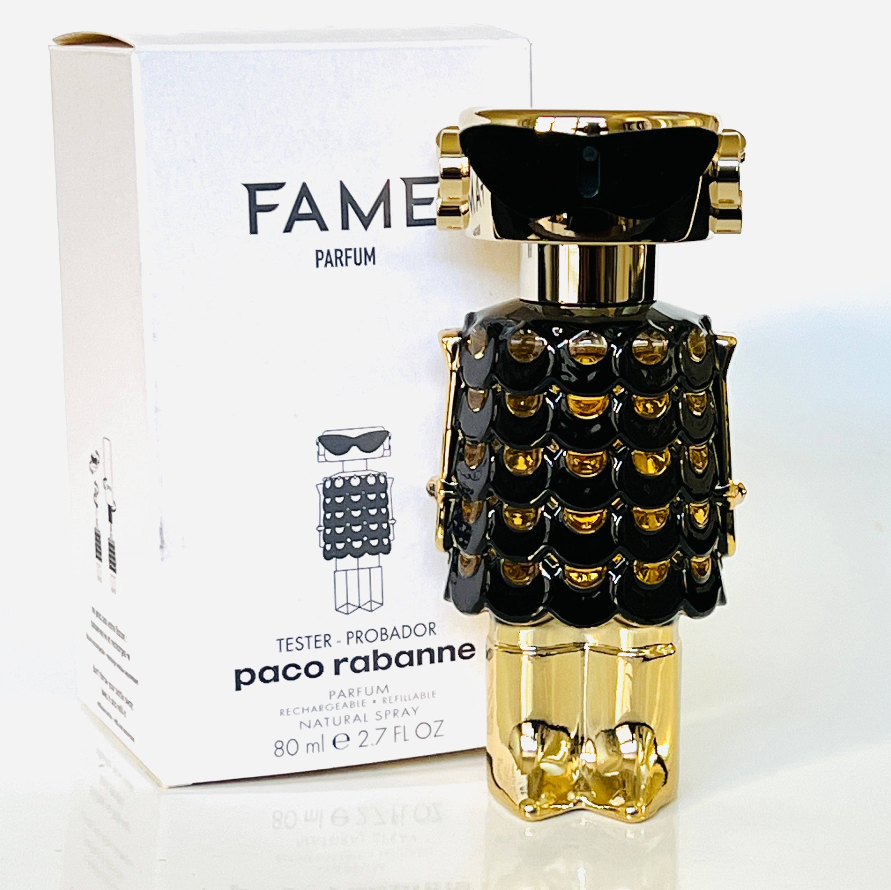Fame for Women Paco Rabanne PURE PARFUM Refillable Spray 2.7 oz (Tester)