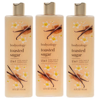 Toasted Sugar Women by Bodycology Moisturizing Body Wash 16.0 oz (Pack of 3)