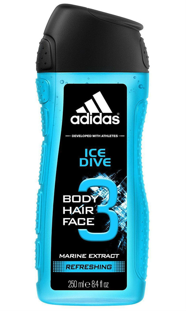 Adidas Ice Dive for Men Hair & Body Wash / Shower Gel 8.4 oz - Cosmic-Perfume
