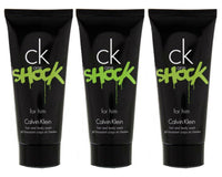 CK One SHOCK for Him by Calvin Klein Hair and Body Wash 3.4 oz (Pack of 3)