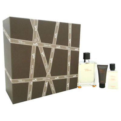 Terre D'Hermes Men EDT Spray 3.3 oz +  Balm 0.5 + Shower Gel  1.35 - GIFT SET - Cosmic-Perfume