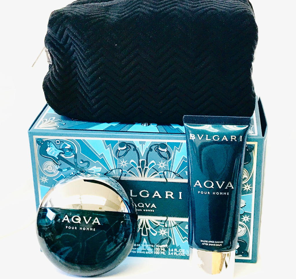 AQVA Pour Homme for Men Bvlgari (EDT Spray 3.4 oz + A/S Balm 3.4 oz) 2 pc Set