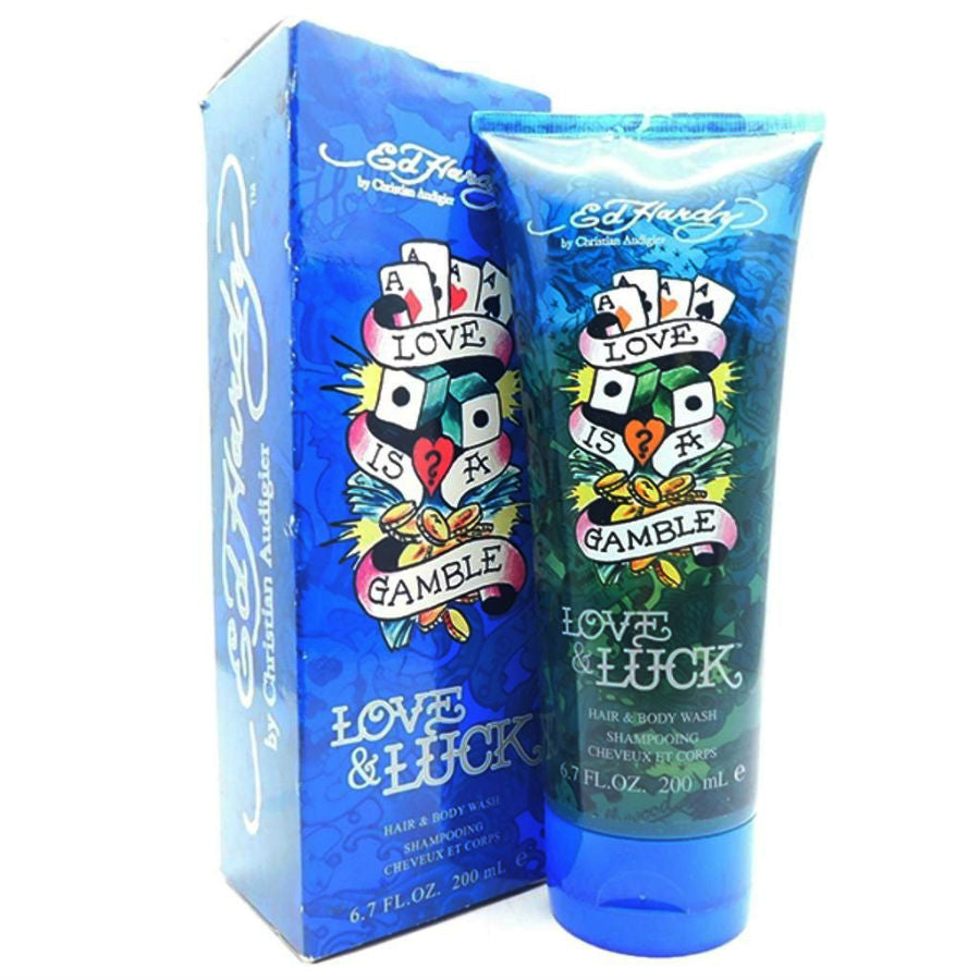 Love & Luck for Men by Ed Hardy Hair and Body Wash 6.7 oz *Worn Box