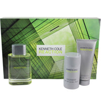 Reaction for Men by Kenneth Cole EDT Spray 3.4 oz + Balm + Deodorant -  Gift Set