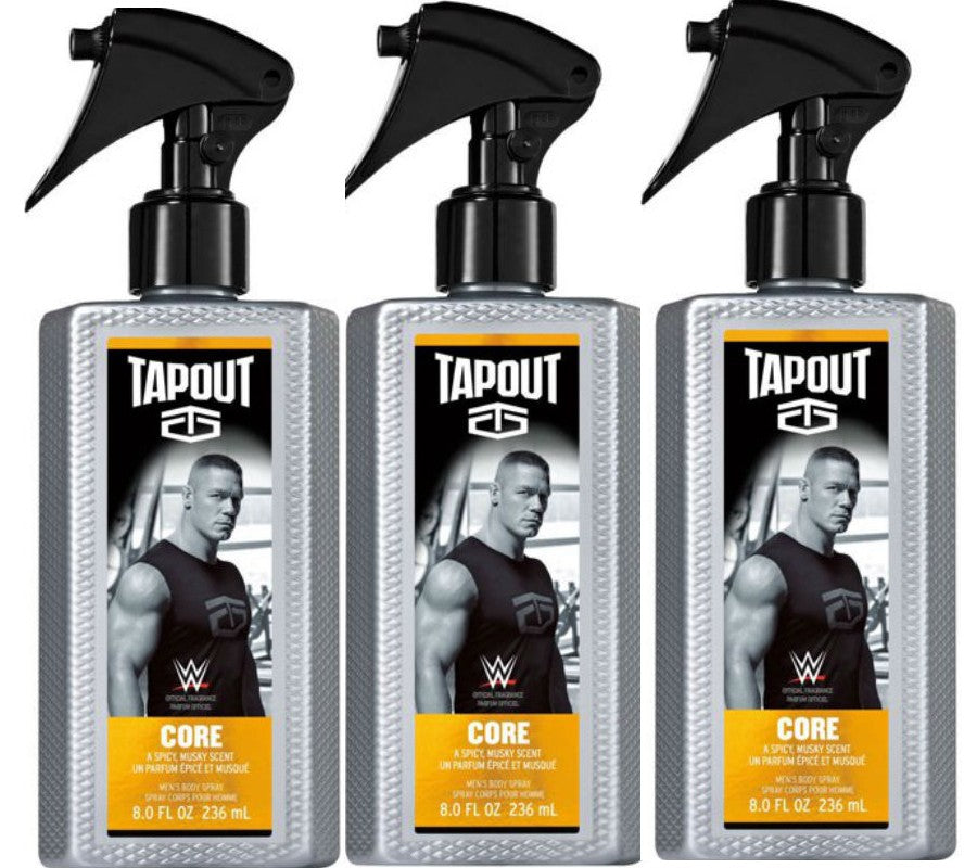 Tapout CORE for Men Fragrance Body Spray 8.0 oz (Pack of 3)