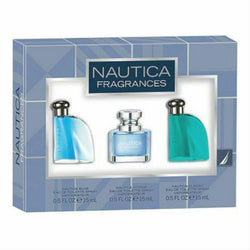 NAUTICA for MEN  Classic , Blue , Voyage EDT Travel Spray 0.5 oz ~ 3 pc Gift Set - Cosmic-Perfume