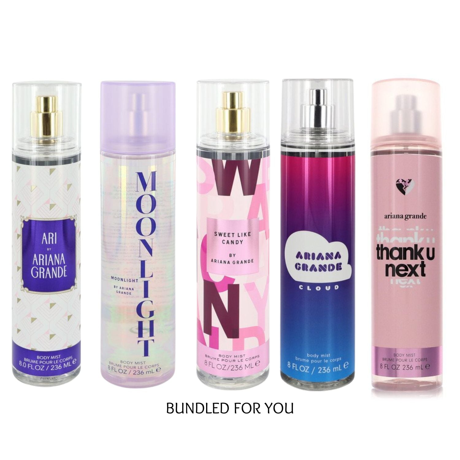 アリアナグランデ ボディミスト5本セット ArianaGrande Bundle: 5pc Assorted Ariana Grande for Women Body Mist Spray 8.0