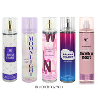 Bundle: 5pc Assorted Ariana Grande for Women Body Mist Spray 8.0 oz