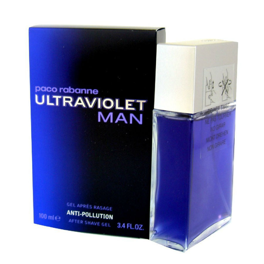 Ultraviolet Man for Men by Paco Rabanne After Shave Gel 3.4 oz *Rare in Worn Box
