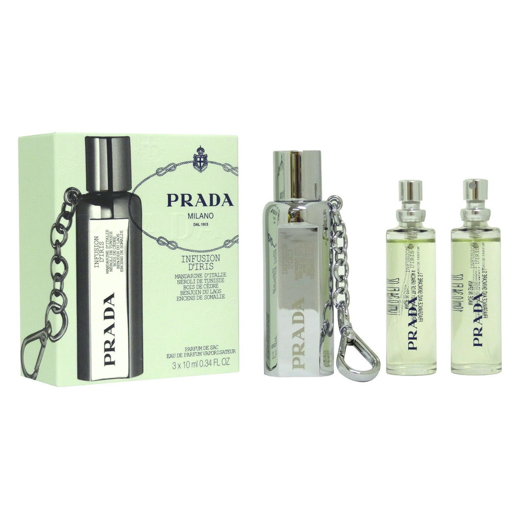 Prada Infusion d'Iris Women EDP Refillable Spray 0.34 oz + 2 Refills 0.34 oz Set - Cosmic-Perfume