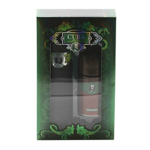 CUBA GREEN for Men EDT Spray 3.4 oz + Deodorant Roll On 1.7 oz ~ GIFT SET - Cosmic-Perfume