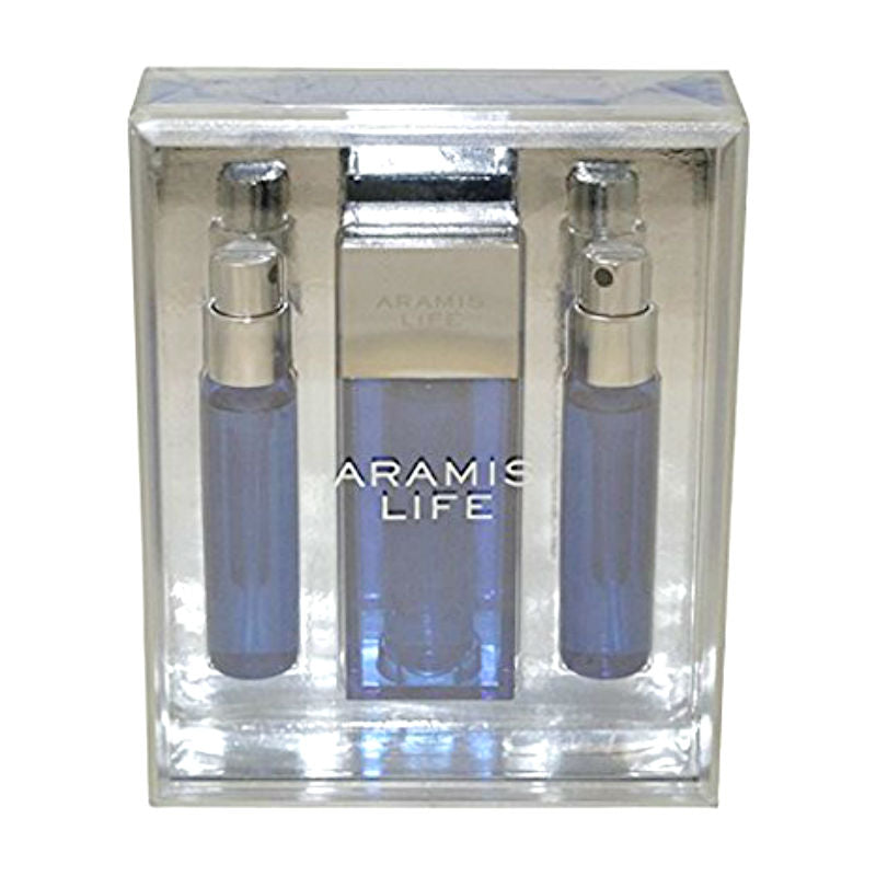 Aramis Life for Men EDT Travel Spray 0.5 oz  + 2  Refills Set *Worn Box