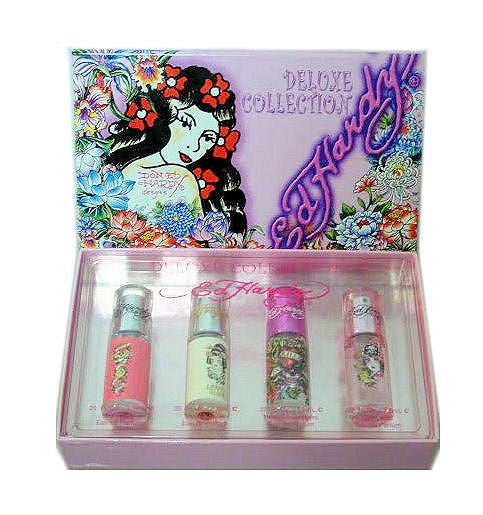 Ed Hardy for Women by Christian Audigier Deluxe Collection 4 pc Miniature Gift Set - Cosmic-Perfume