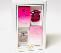 Versace Bright Crystal + Absolu for Women by Versace Mini Perfume Splash 0.17 oz -  2 pc Set
