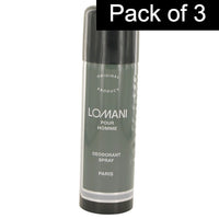 Lomani for Men Deodorant Spray 6.7 oz (Pack of 3)