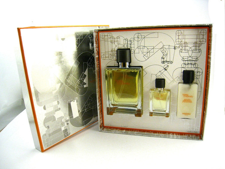 Terre D'Hermes for Men by Hermes EDT Spray 3.3 oz + Travel Spray + A/S Balm Gift Set - Cosmic-Perfume